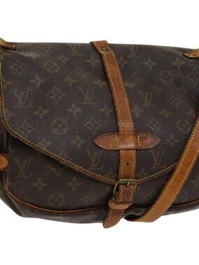 Authentic LOUIS VUITTON Monogram Saumur 30 Shoulder Bag M42256 LV